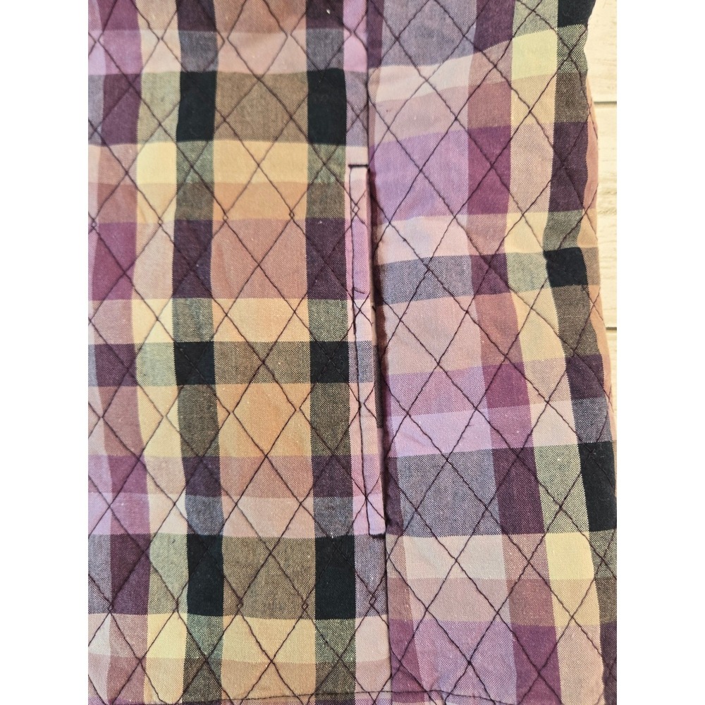 Christopher & Banks Plaid Quilted Snap Front Vest Size Large - Picture 3 of 10